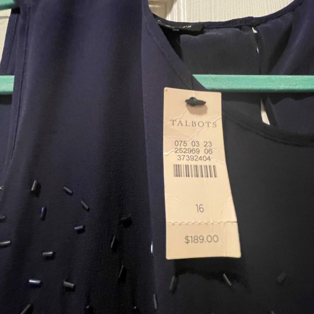 Beautiful NWT Talbots beaded top size 16